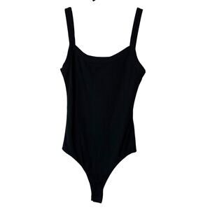 Elodie Black Basic Seamless Tank Bodysuit Womens Sz S Minimalist Casual Layering